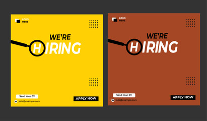 Modern design of we are hiring vector. 