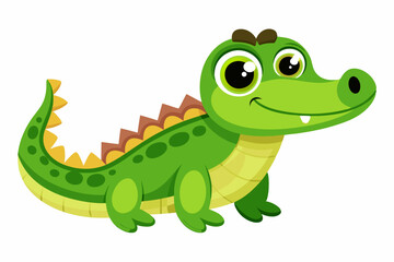 Obraz premium Cute cartoon lynx character with big green eyes and fluffy tail, illustrated in a vibrant and friendly style. Perfect for children's books, educational materials.