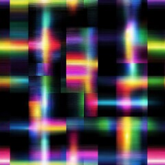 Abstract multicolored light pattern with horizontal lines and black background