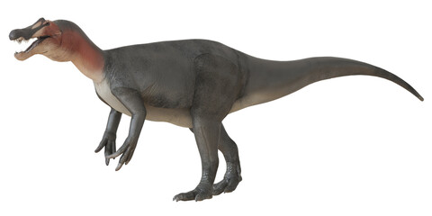 Fototapeta premium Majestic dinosaur with sharp teeth in profile view