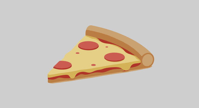 Simple food vector illustration of slice of pizza with clean layout