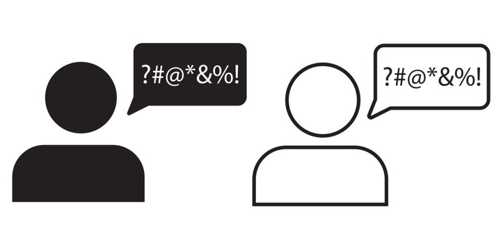 Two figures exchanging speech bubbles with gibberish symbols, representing communication barriers or misunderstandings in dialogue