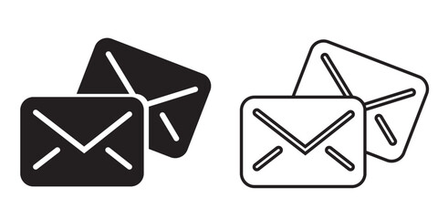 Set of two envelope icons in contrasting styles, perfect for digital design and communication projects