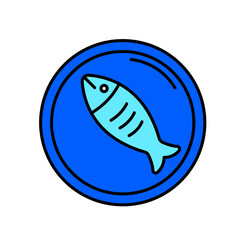 Icon a fish, isolated against a clean background.