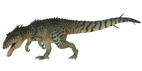 Fearsome prehistoric dinosaur on the prowl