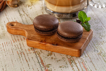 Sweet tasty almond dessert - chocolate macaroon