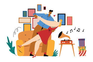 Cartoon hand-drawn flat vector illustrations of characters for festival celebrations