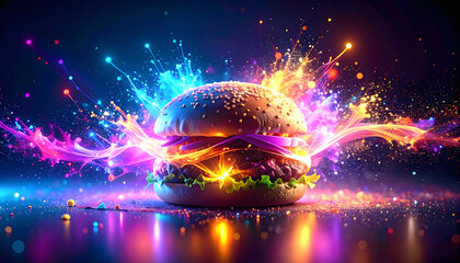 Obraz premium Flashy burger