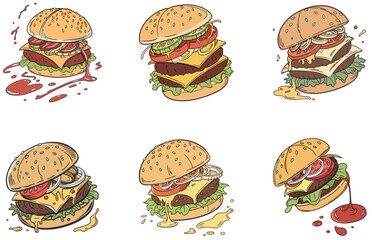 Burger Vector Designs Delicious and Fun Burger Illustrations for Food Projects and Digital Art