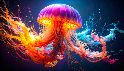 Naklejka premium Lively jellyfish