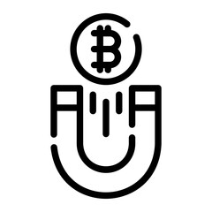 Obraz premium bitcoin magnet icon