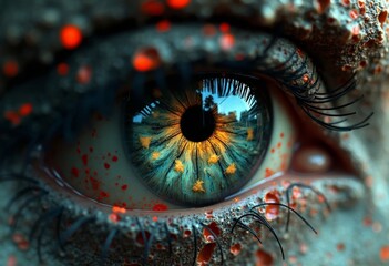 Colorful Eye Art Close up