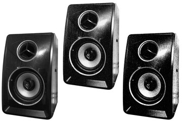  Speaker Halftone Style Illustration