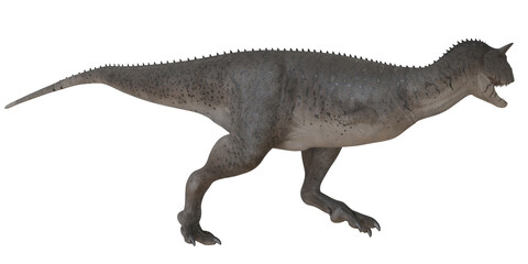 Fototapeta premium Realistic dinosaur model against white background.