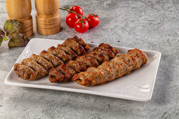 Grilled kebab minced meat barbecue