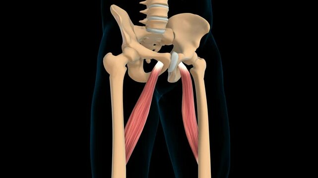 Adductor longus muscle anatomy for medical concept 3D rendering