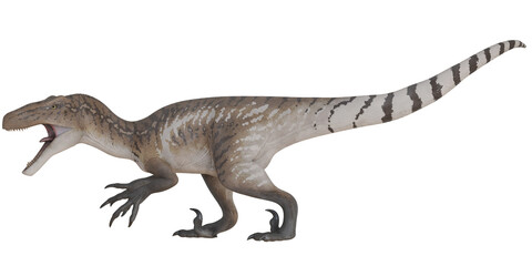 Realistic dinosaur illustration with open mouth