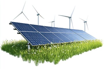 solar panels and wind turbines
