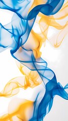 Digital technology blue and yellow gradient lines flow abstract illustration poster background