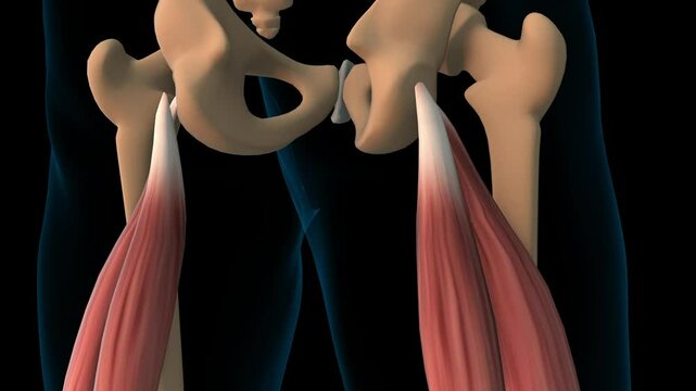 Bicep femoris muscle anatomy for medical concept 3D rendering