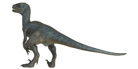 Obraz premium Realistic dinosaur model on white background.
