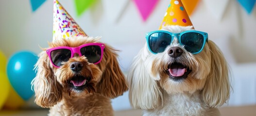 dog with party hat