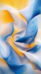 Digital technology blue and yellow gradient lines flow abstract illustration poster background