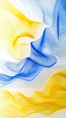 Digital technology blue and yellow gradient lines flow abstract illustration poster background