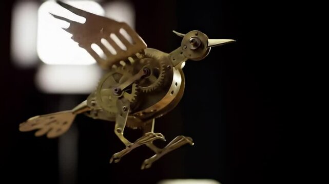 Mechanical bird brass gears