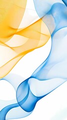 Digital technology blue and yellow gradient lines flow abstract illustration poster background