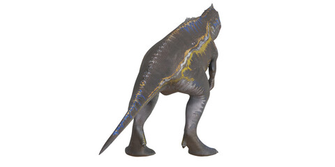Stylized model of a dinosaur on a white background.