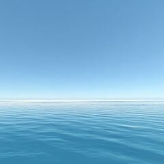 Obraz premium Wide, calm ocean meets a clear, pale blue sky