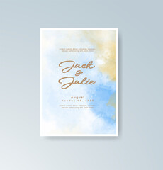 Wedding invitation with abstract watercolor background