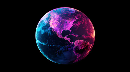 Fototapeta premium Glowing planet earth illustration, abstract digital rendering, cosmic background, modern global view, high resolution photo