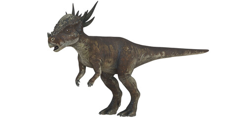 Pachycephalosaurus dinosaur in a dynamic pose