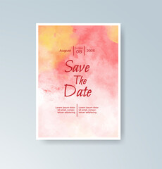 Wedding invitation with abstract watercolor background