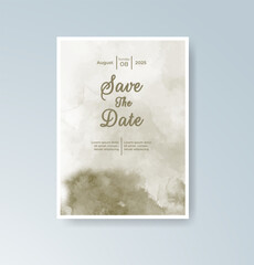 Wedding invitation with abstract watercolor background