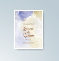 Wedding invitation with abstract watercolor background