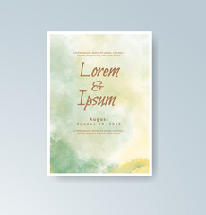 Wedding invitation with abstract watercolor background