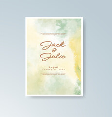 Wedding invitation with abstract watercolor background
