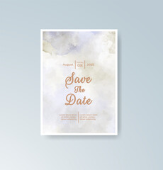 Wedding invitation with abstract watercolor background
