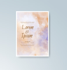 Fototapeta premium Wedding invitation with abstract watercolor background