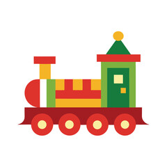 Christmas toy train vector illustration
