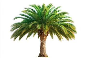 Isolated palm tree on white background