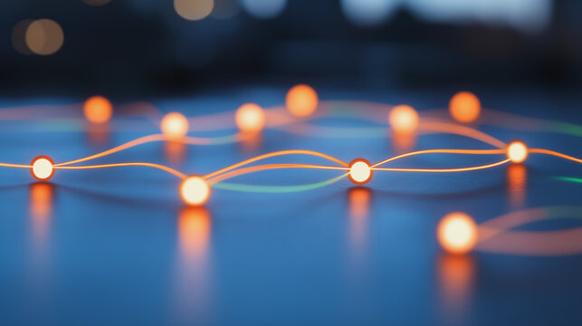 Smart city with connection network reciprocity over the cityscape social media networking systems that connects on the peak of success amid tall, innovative Smart city and graphs with statistics - Powered by Adobe