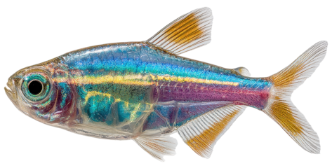 neon tetra fish isolated on transparent background