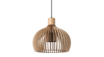 Isolated Modern Wooden Pendant Light Fixture