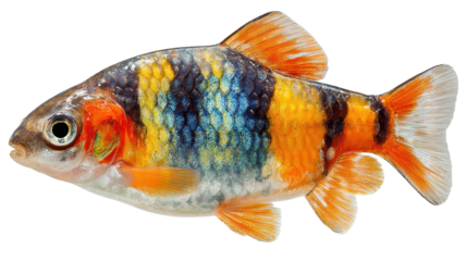 tiger barb fish isolated on transparent background