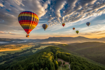 hot air balloon in the sky