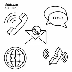 Business teamwork icons collection.technology,information,message,communication.editable vector